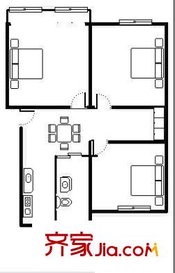 南園小區(qū) 3室 戶型圖