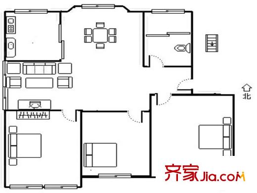 泰河名府 3室 戶型圖