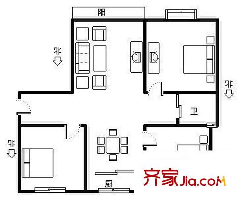 同悅?cè)輬@ 3室 戶型圖