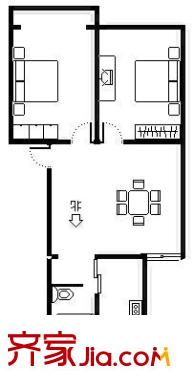 安居苑 2室 戶型圖