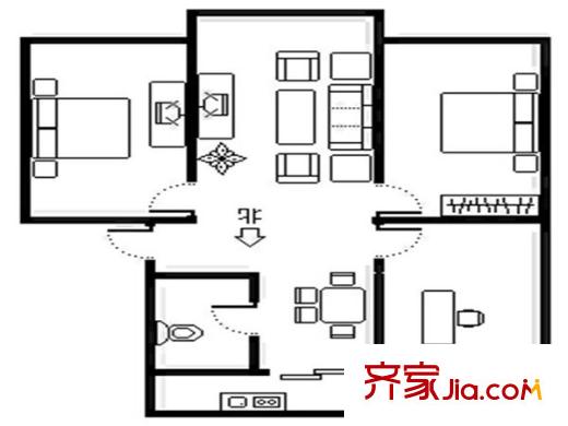 蓮花三區(qū) 0室 戶型圖