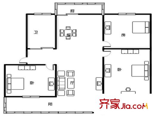 蓮花三區(qū) 0室 戶型圖