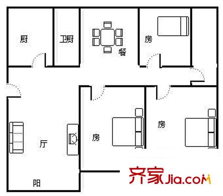 蘇源花園 2室 戶型圖