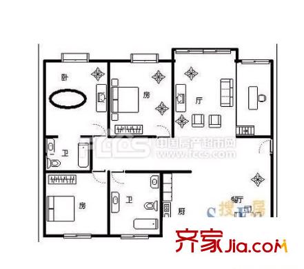 蘇源花園 3室 戶型圖