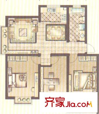南園小區(qū)戶型圖戶型D 