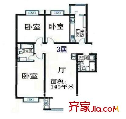 森園小區(qū)戶型圖3居戶型圖 3室