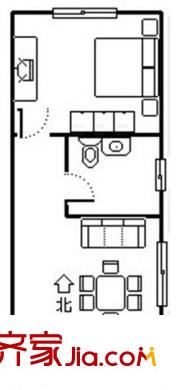 鵬欣麗都戶型圖1居戶型圖 1室1廳1衛(wèi)1廚