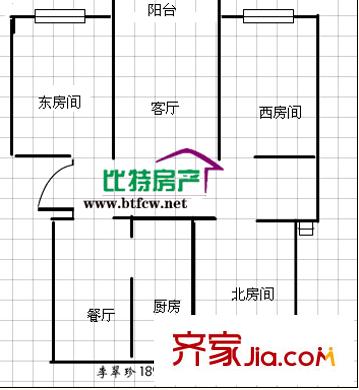 鑫泰花園 3室 戶型圖