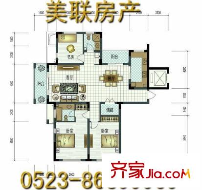 鵬欣麗都 3室 戶型圖