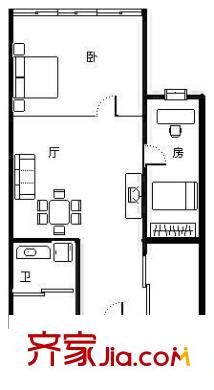 財富廣場 2室 戶型圖