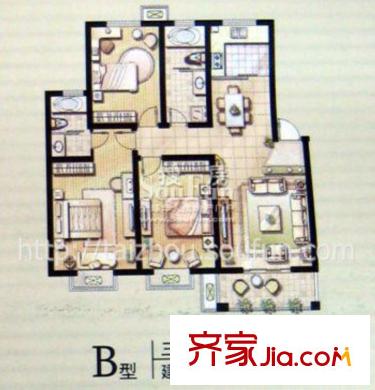 教工三村戶型圖天達(dá)佳園_B型 