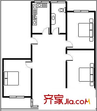 教工三村 3室 戶型圖