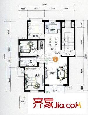 教工三村戶型圖戶型圖B 