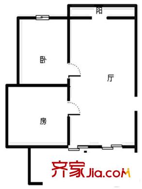 興業(yè)小區(qū)2室 戶型圖