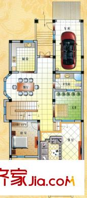 明珠花園戶(hù)型圖p-3一層平面圖 2室2廳2衛(wèi)1廚