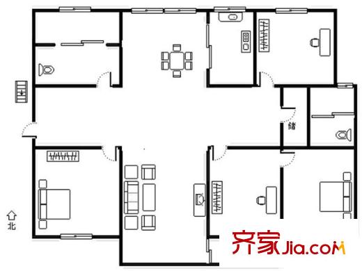 蓮花二區(qū) 0室 戶型圖