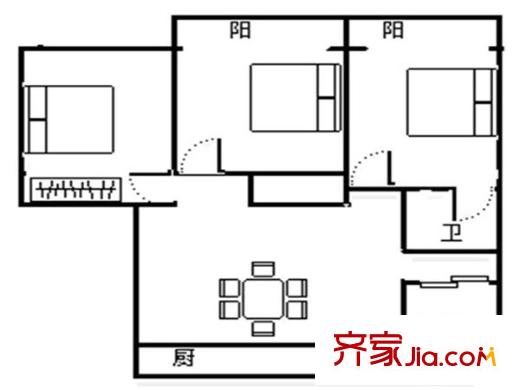 蓮花二區(qū) 0室 戶型圖