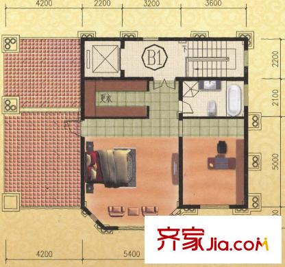 蓮花二區(qū)戶型圖B1三層戶型 2室1廳1衛(wèi)1廚