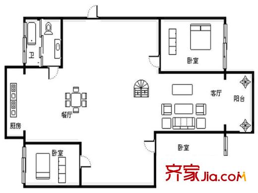 蓮花三區(qū) 0室 戶型圖