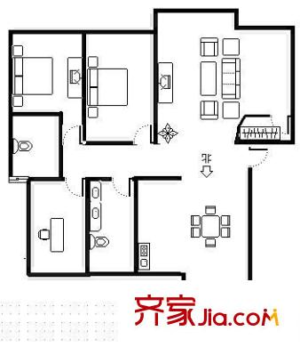 蓮花八區(qū) 4室 戶型圖