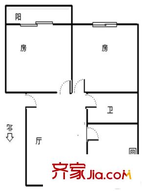興業(yè)小區(qū) 2室 戶型圖