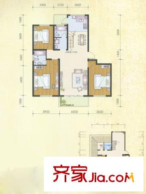 左岸名都L復(fù)式戶型 3室2廳3衛(wèi)1廚