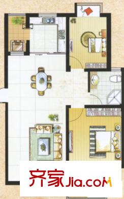 名人國(guó)際戶型B  2室2廳1衛(wèi)