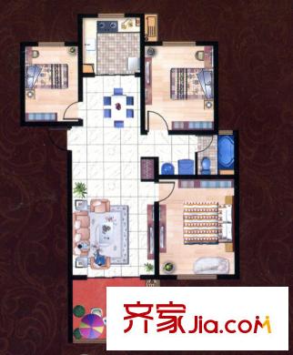 同濟(jì)家園B1戶型 3室2廳1衛(wèi)