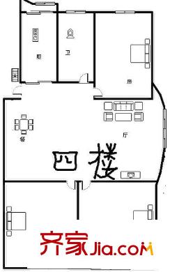 西湖翠苑戶型圖西湖翠園 4室 戶型圖 4室2廳2衛(wèi)1廚