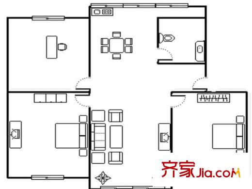 蓮花二區(qū) 0室 戶型圖