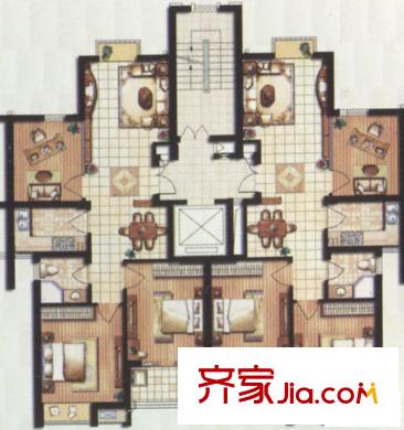 府西人家戶型H 3室2廳1衛(wèi)1廚