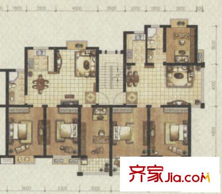 府西人家B戶型 3室2廳1衛(wèi)1廚