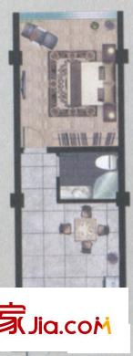 名人國(guó)際戶型I 1室1廳1衛(wèi)1廚