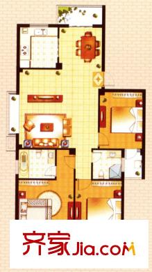 榕錦花園D10戶型 3室2廳2衛(wèi)1廚