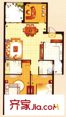 榕錦花園D11戶型 3室2廳2衛(wèi)1廚