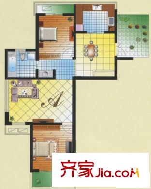海泰尚城國際二期高層戶型A 2室2廳1衛(wèi)
