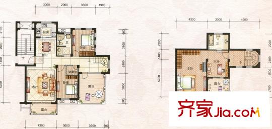 福田花園H1戶型 4室2廳2衛(wèi)1廚