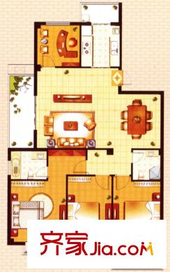 榕錦花園E3戶型 4室2廳2衛(wèi)1廚