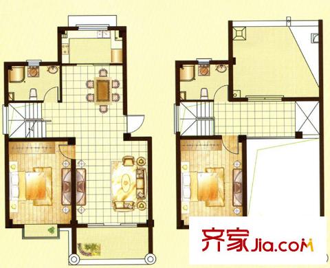 宏盛鳳城麗都S3戶型 2室3廳2衛(wèi)1廚