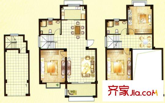 宏盛鳳城麗都S1戶型 3室3廳2衛(wèi)1廚