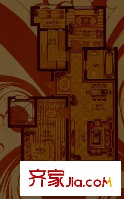 中遠依云灣G戶型 2室2廳1衛(wèi)