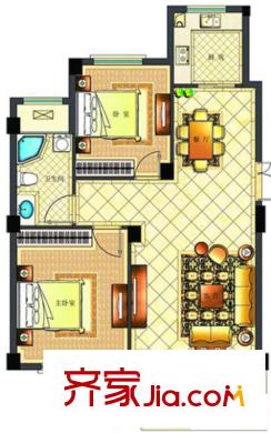 東方不夜城11#02戶型 2室2廳1衛(wèi)1廚