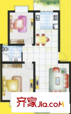紫荊城A2戶型 2室2廳1衛(wèi)