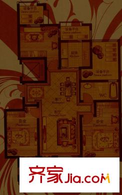 中遠依云灣E戶型 3室2廳1衛(wèi)