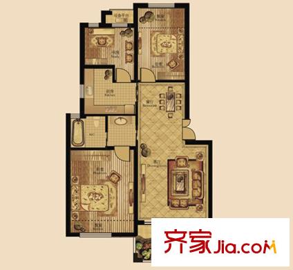 中遠依云灣戶型 3室2廳2衛(wèi)