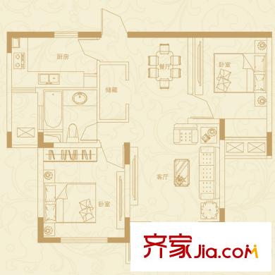 藍(lán)岳首府D戶型 80.00 2室2廳1衛(wèi)