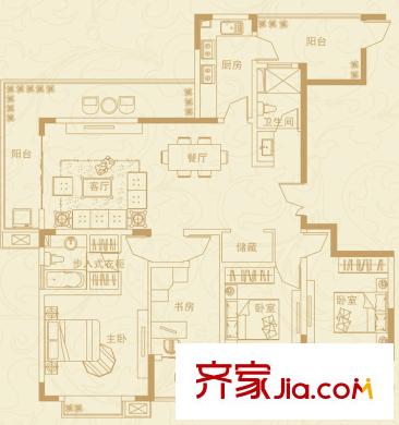 藍(lán)岳首府G戶(hù)型 160.90 4室2廳2衛(wèi)