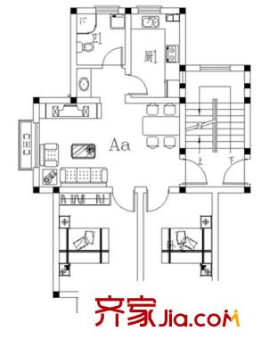 西堤陽(yáng)光戶(hù)型Aa 2室2廳1衛(wèi)1廚