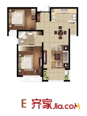 金通牡丹園1、2、5、6號樓E2高層約85平 2室2廳1衛(wèi)1廚