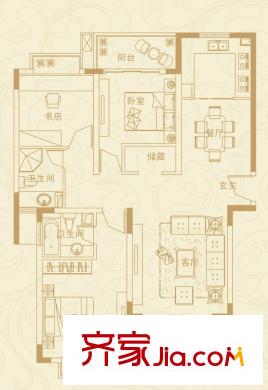 藍(lán)岳首府E戶型 122.40 3室2廳2衛(wèi)